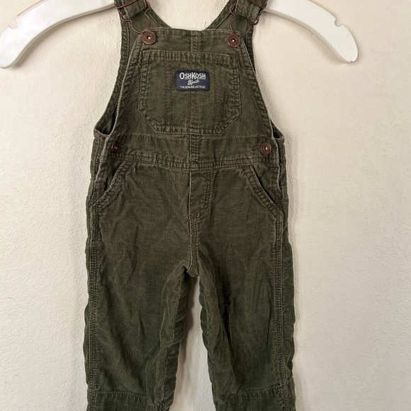 OshKosh B'gosh Olive Kids Overalls size 9 months - Picture 1 of 5